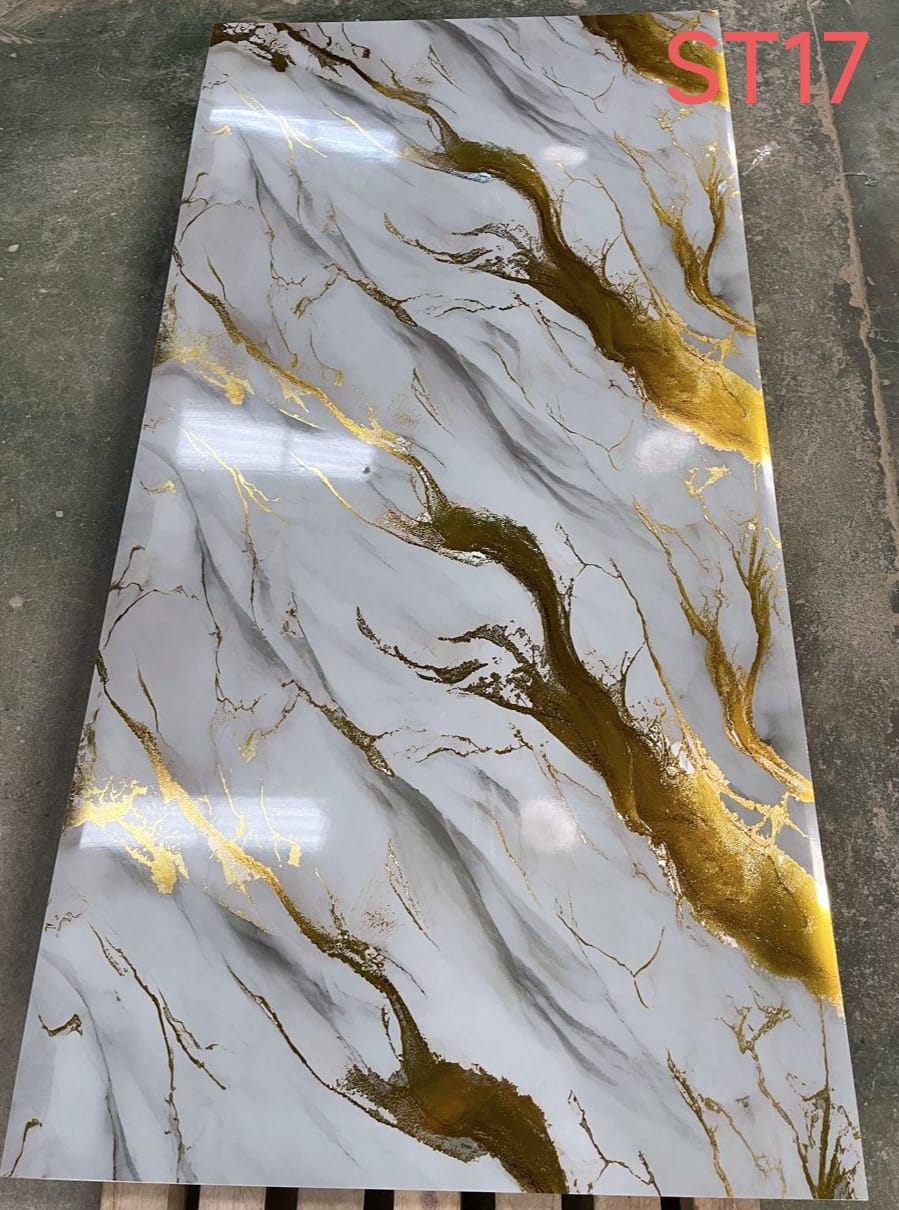 PVC marble sheet grey gold